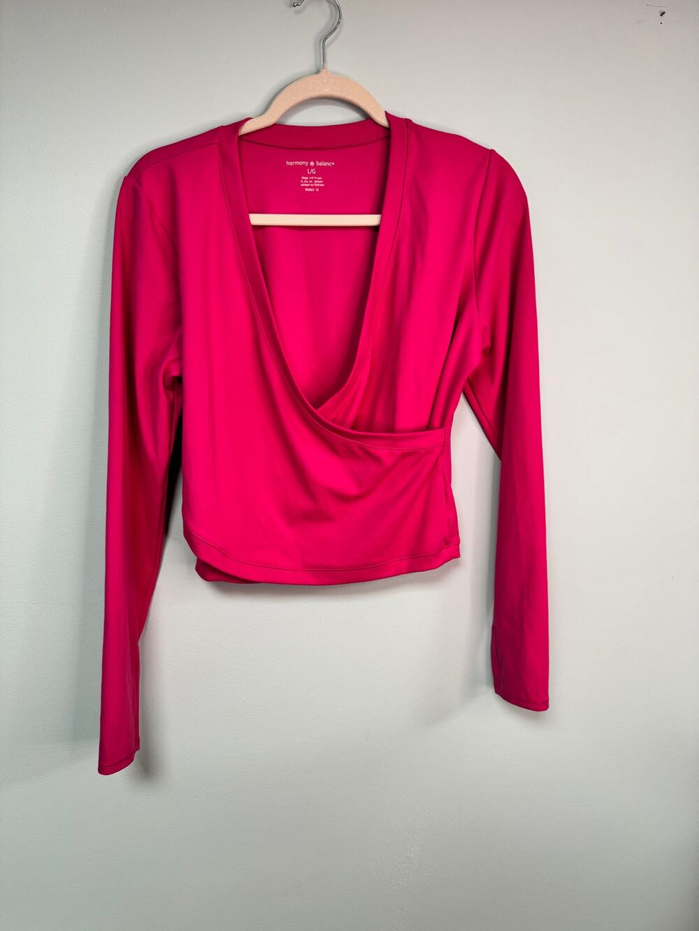 EUC! Harmony Balance Long Sleeve Wrap Top - Pink - Large